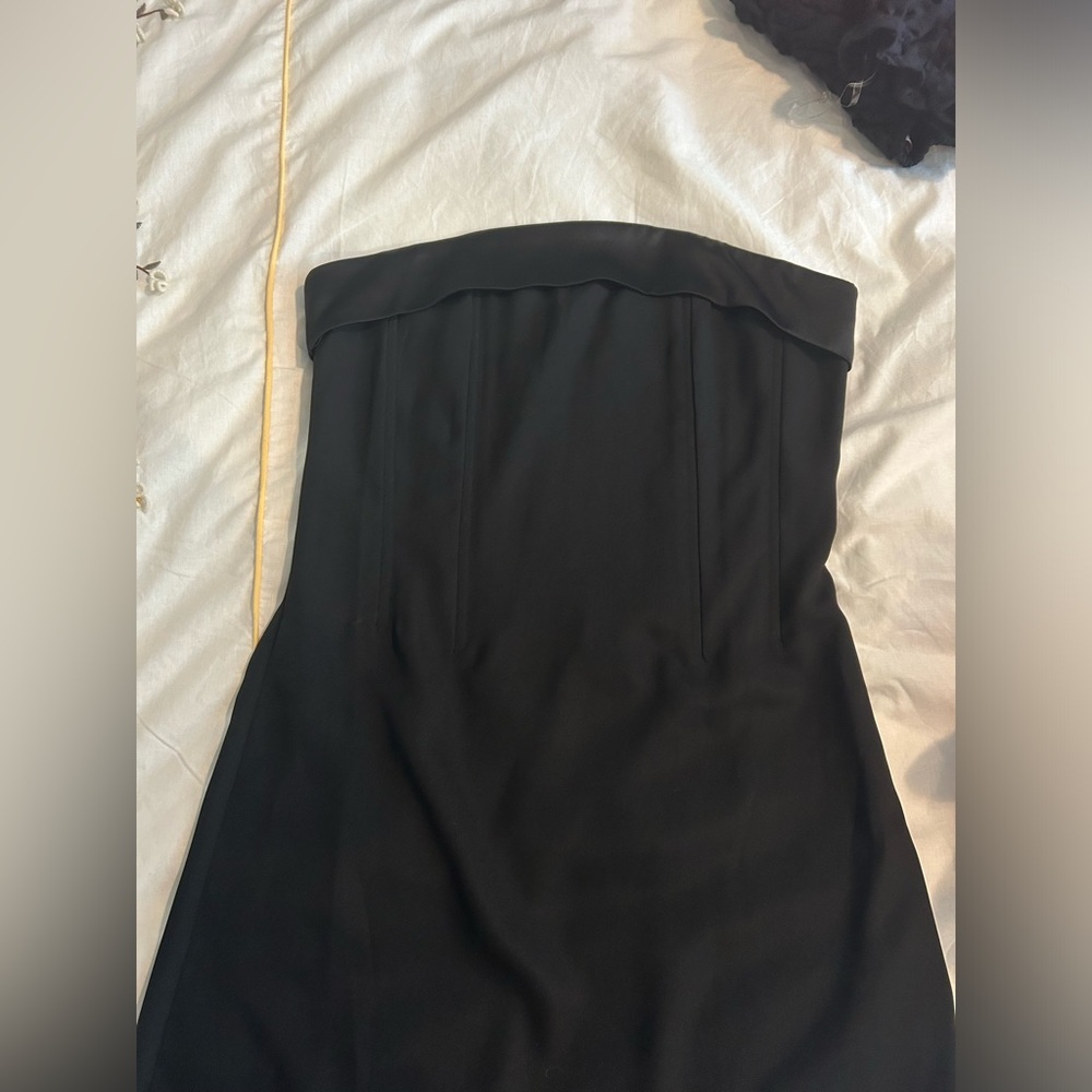 BLACK MINI CORSET STRAPLESS DRESS SIZE M